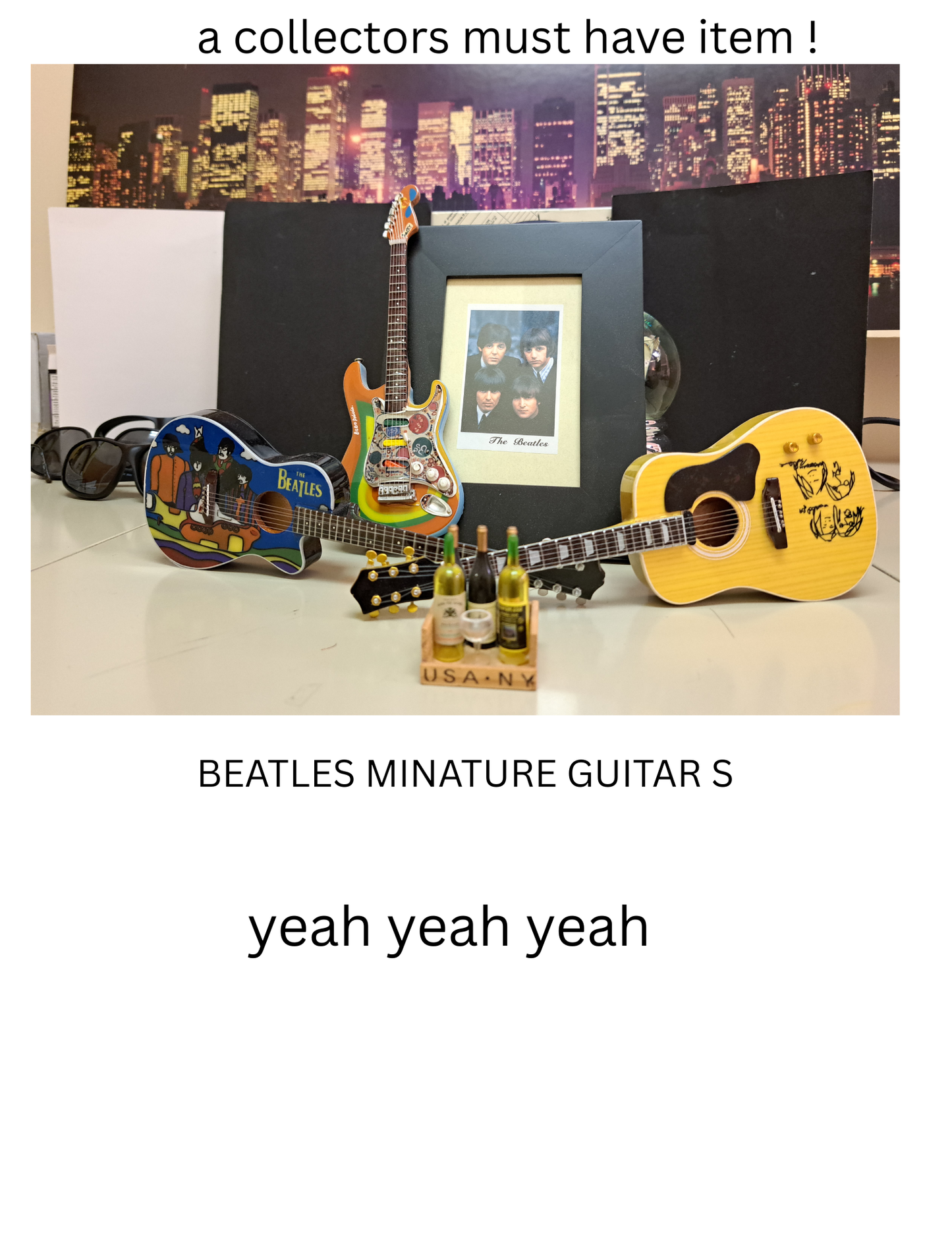 Beatles Miniaturgitarren-Display – Sammler-Edition-Memorabilia-Set