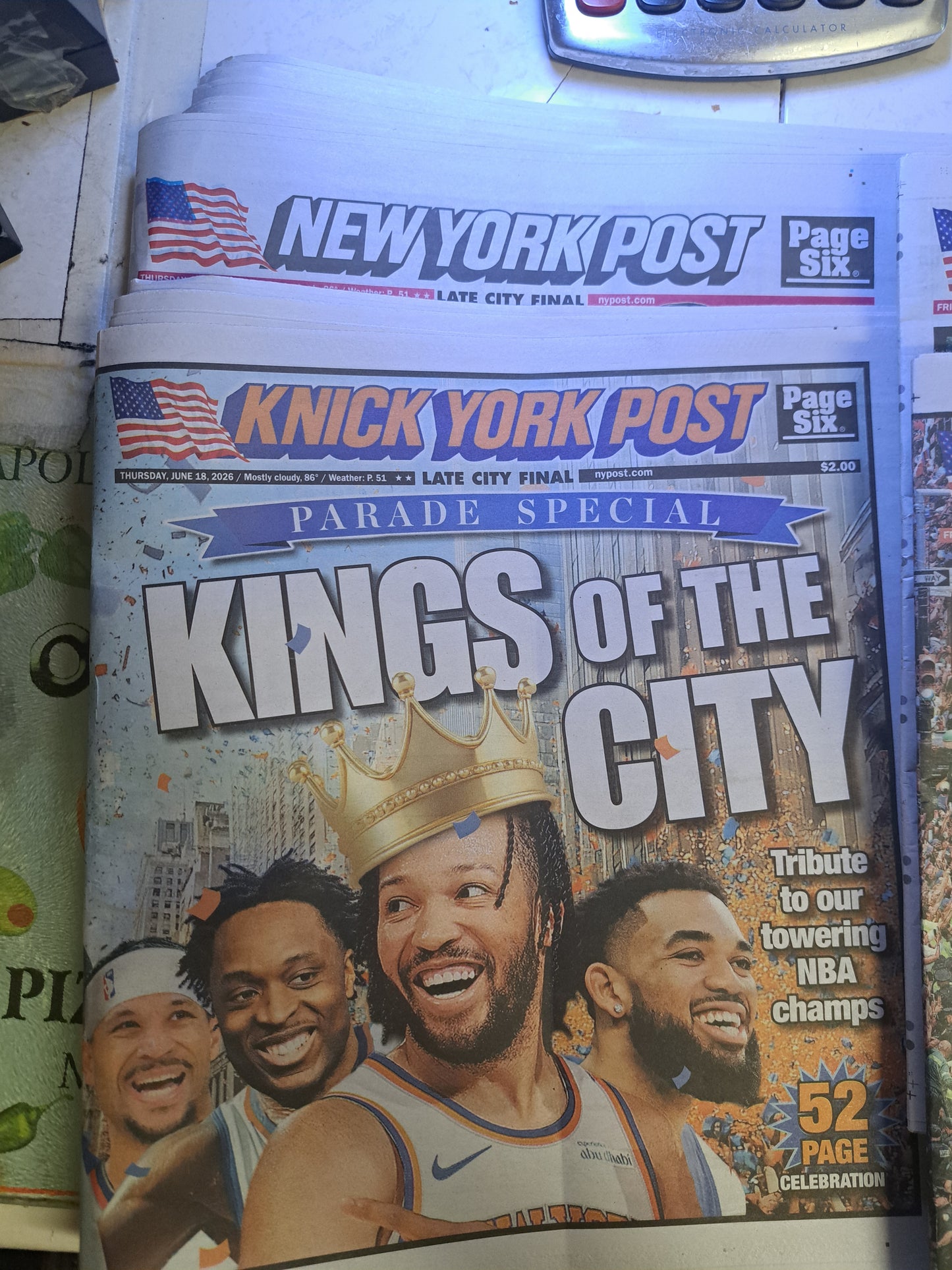 NY Post Knicks Championship Newspapers – Collector's Set