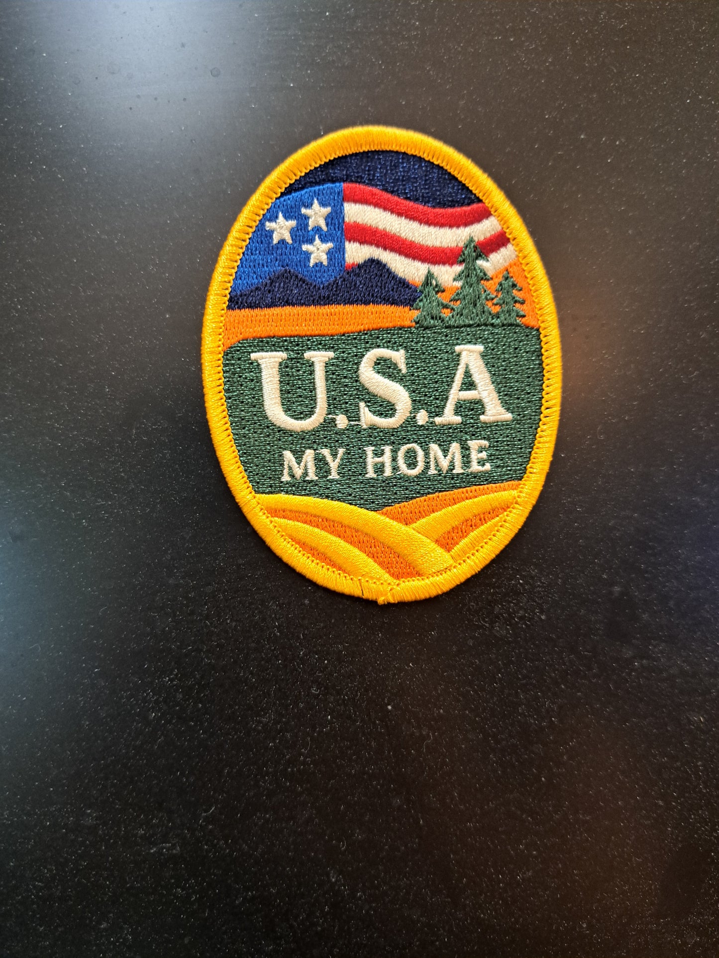 USA My Home – Embroidered Iron-On Patch