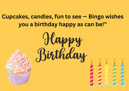Bingo the Happy Bumble Bee Birthday Bundle – Digital Card & 6 Coloring Pages with Mailed Set