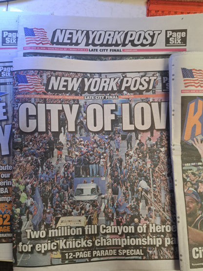 NY Post Knicks Championship Newspapers – Collector's Set