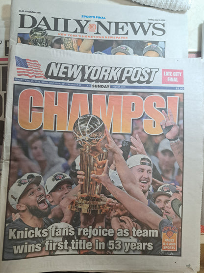 NY Post Knicks Championship Newspapers – Collector's Set