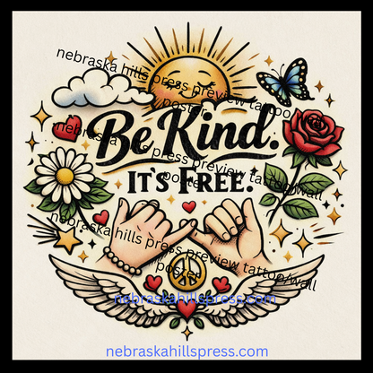 Available But Not Free + Be Kind It’s Free — Tattoo Flash Art Prints & Wall Posters