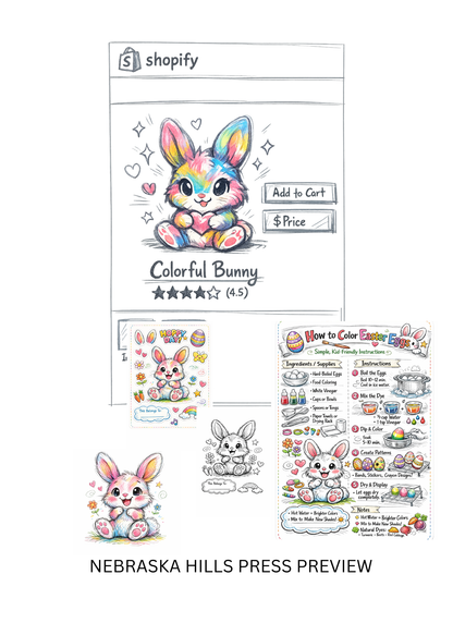 Buntes Häschen-Oster-Aktivitäten-Paket – Druckbares Set für Kinder