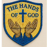 The Hands of God — Embroidered Shield Patch -SHIELD SHAPE