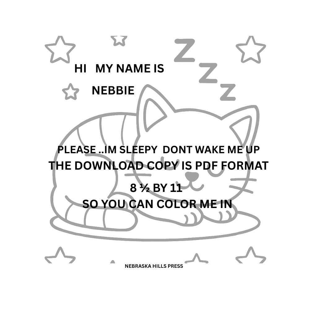 Sleepy Kitty COLOR ME PAGE&Free Purchase Bonus!