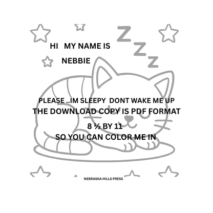 Sleepy Kitty COLOR ME PAGE&Free Purchase Bonus!