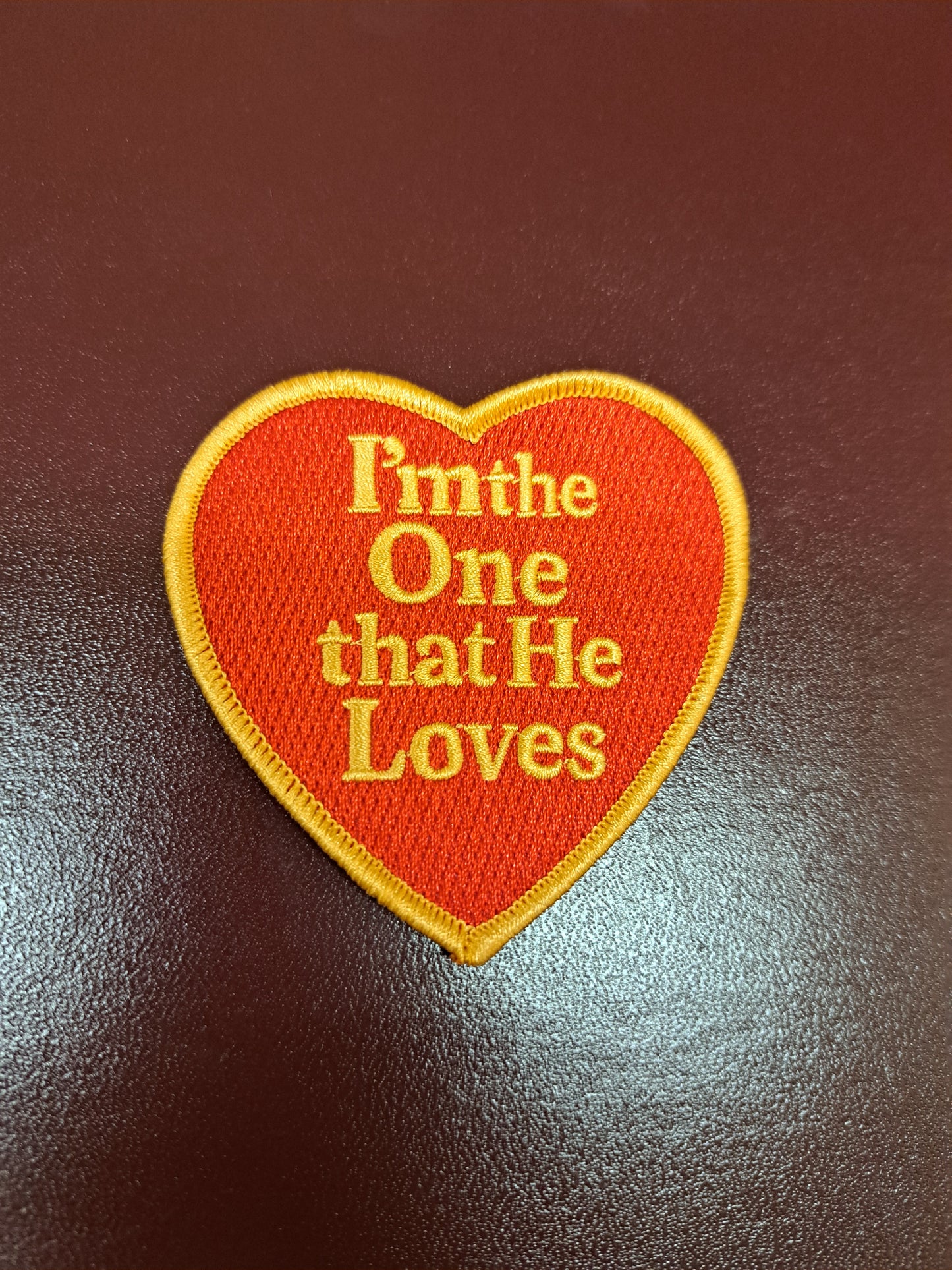 IM THE ONE THAT HE LOVES EMBROIDED SELF STICK PATCH-VALENTINE'S DAY SPECIAL