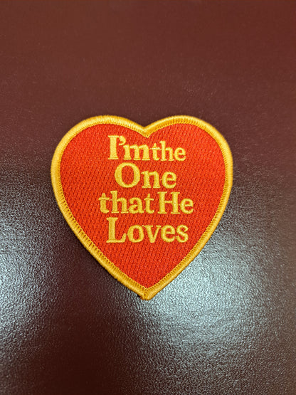 IM THE ONE THAT HE LOVES EMBROIDED SELF STICK PATCH-VALENTINE'S DAY SPECIAL