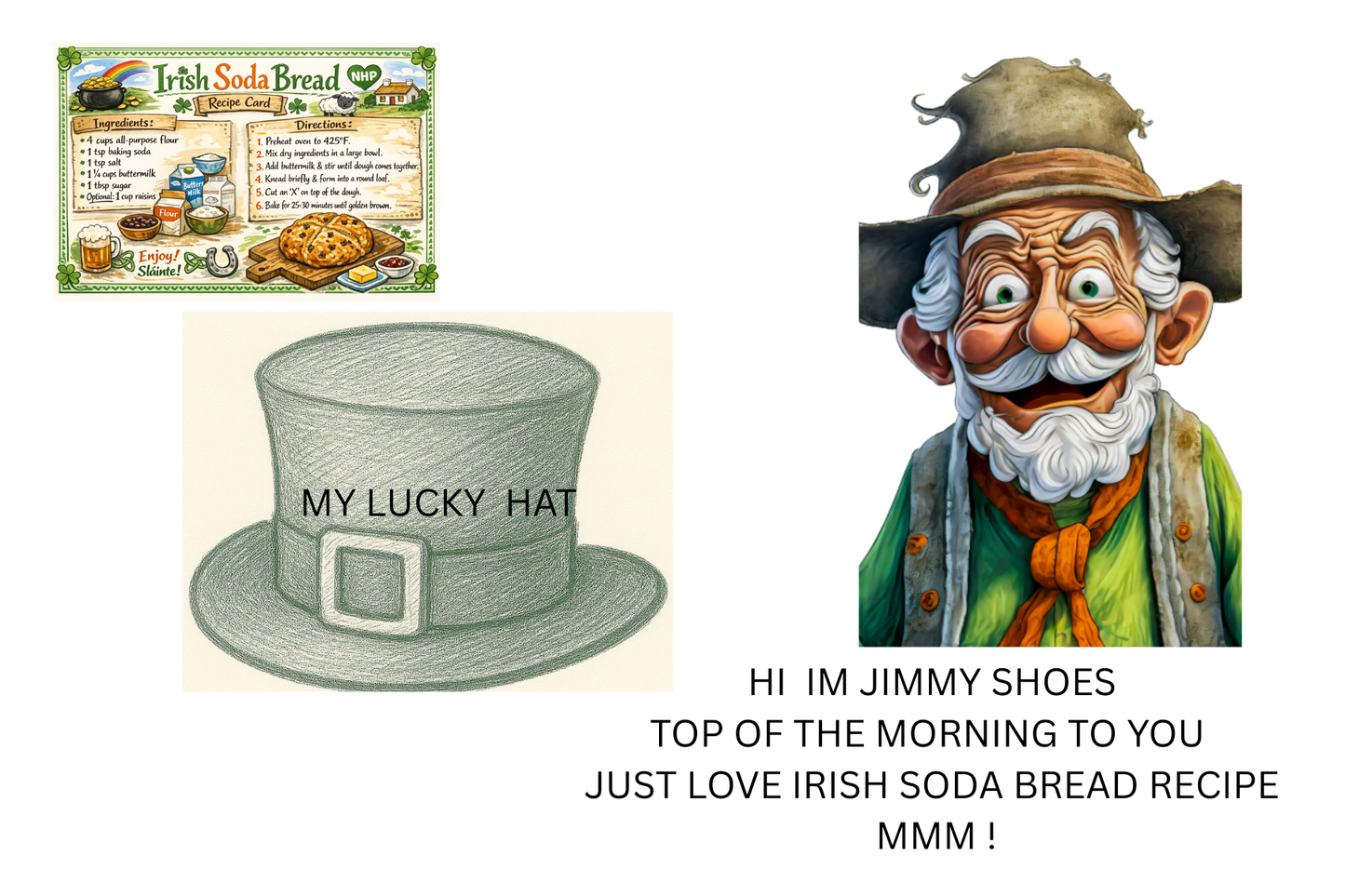 LUCKY ME FLASH SHEET - WITH IRISH SODA BREAD RECIPE