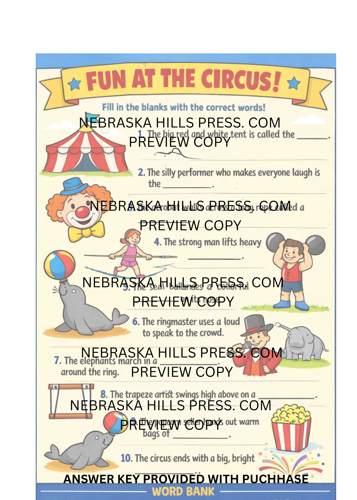 Fun at the Circus & Farm Adventure Word Puzzles Duo