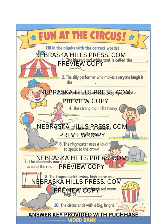 Fun at the Circus & Farm Adventure Word Puzzles Duo
