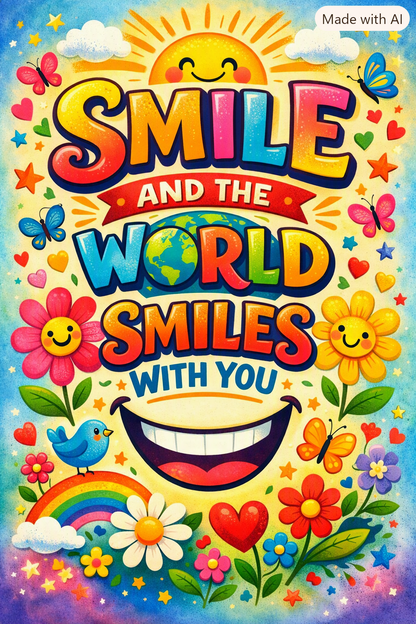 SMILE Bundle | 3 Printable Posters + 4 Foam Sticky Faces