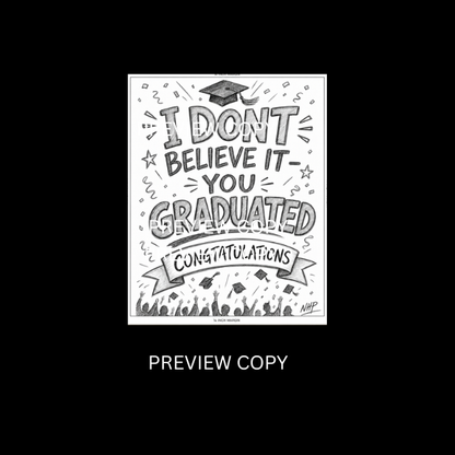 OMG! I Don’t Believe I Graduated — Wandposter + Tattoo-Flash-Set