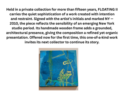 “FLOATING II” – Original 2010 Framed Painting | Signed, Titled, One‑of‑a‑Kind Artwork (12X12)