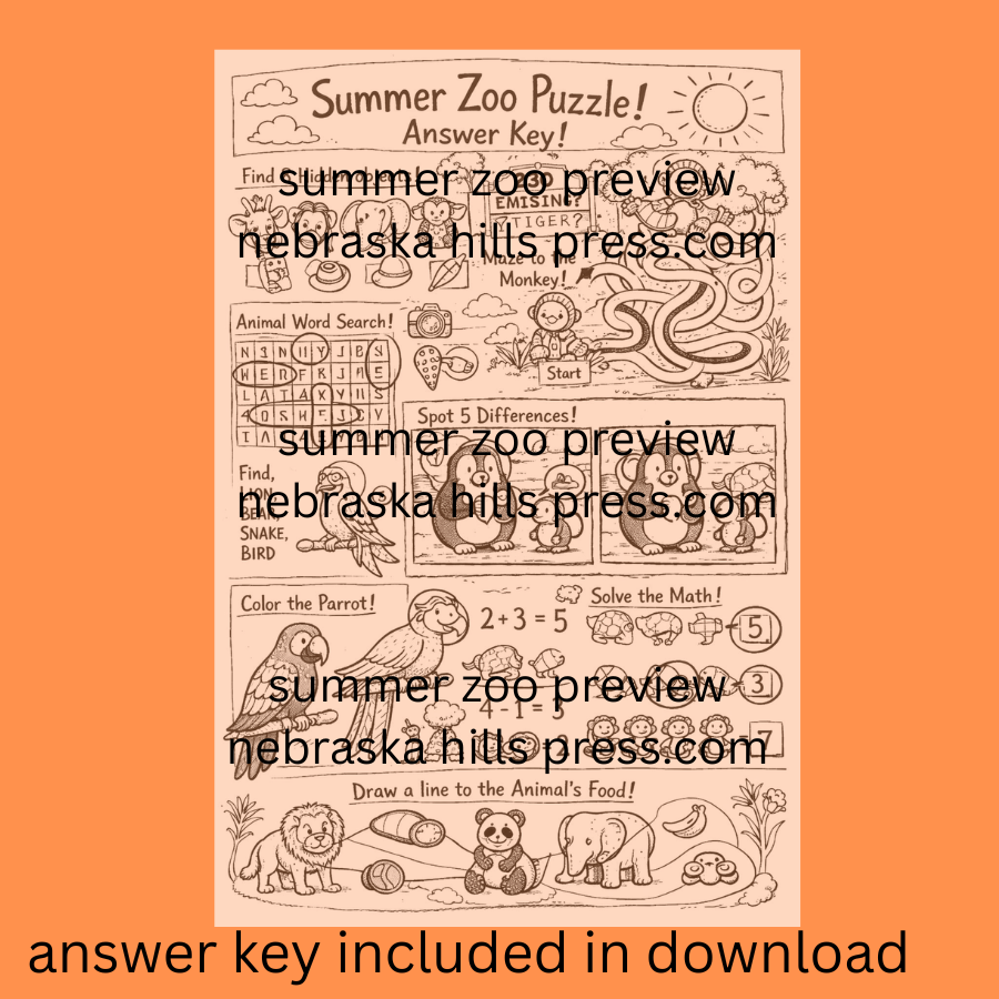 Summer Fun & Summer Zoo Puzzle Bundle