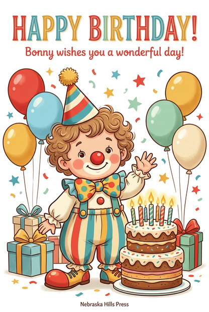 Bonny the Baby Clown’s Birthday Adventure | 10 Printable Coloring Pages (Copy)