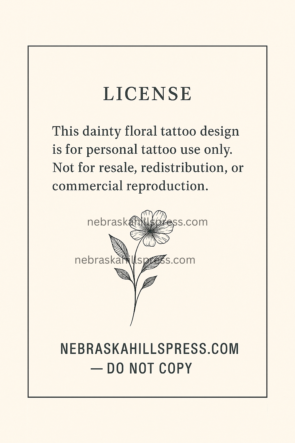 Dainty Floral Fine‑Line Tattoo Design (Digital Download)
