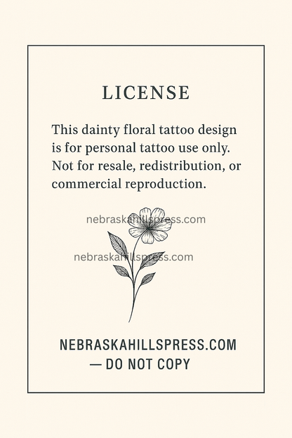Dainty Floral Fine‑Line Tattoo Design (Digital Download)