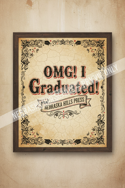 Graduation Wall Poster + Tattoo Flash Set — Watermarked Preview | Nebraska Hills Press