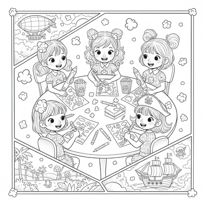 Popcorn Girls Coloring Pack + Membership Badge