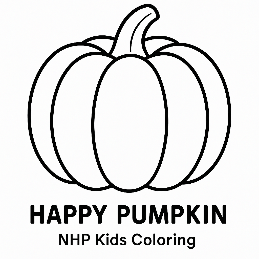 Cute Pumpkin Coloring Page — NHP Kids Coloring-FREE BONUS PAGE WITH PURCHASE
